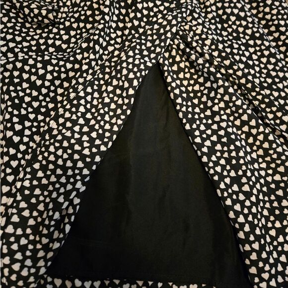EC J.CREW MERCANTILE BLACK SND WHITE HEART DRESS SZ.12 - Picture 6 of 8